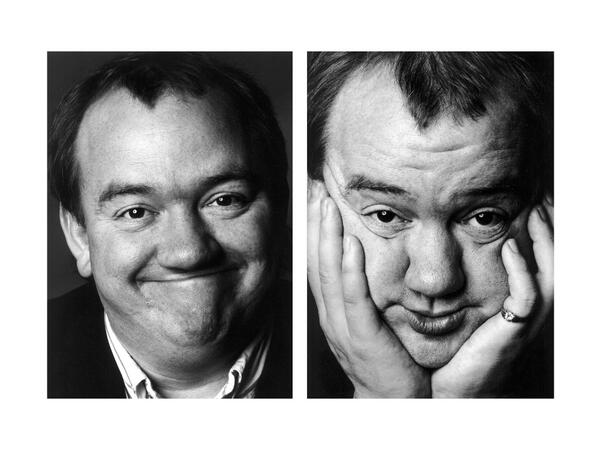 trevorleighton's tweet photo. The 2 sides of Mel Smith, R.I.P you were a very funny man. I have attached 2 of my early portraits #RIPMelSmith http://t.co/XOqI13DwBN