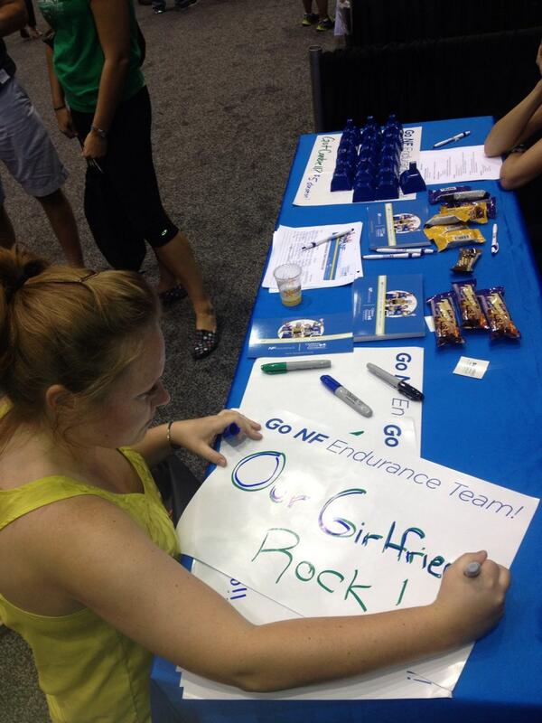 NFEnduranceChi's tweet photo. Making signs at the expo booth! "Our girlfriends rock!" We love it!! http://t.co/Akwu089aTp