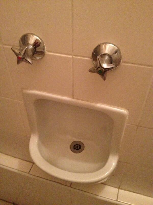 Oesdawg's tweet photo. Smallest urinal in the world @Chris_van_1 @duncanpotts @bruku_g @fulty23 http://t.co/JDfmqvdWNM