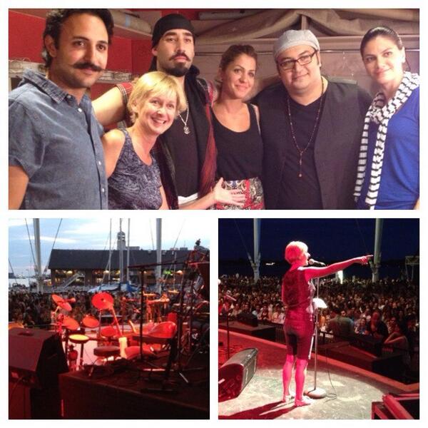 dccastellino's tweet photo. Backstage with @CBCClaire and #ajam. Such amazing Iranian music here @HarbourfrontTO #unbelievable #tirgan http://t.co/5I7V5TiAlq