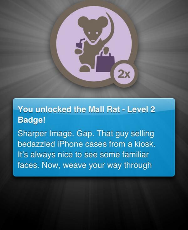 SandraArsyad's tweet photo. Unlocked the "Mall Rat" badge! http://t.co/fVyBFMLcqL. http://t.co/qguQwQOtEb