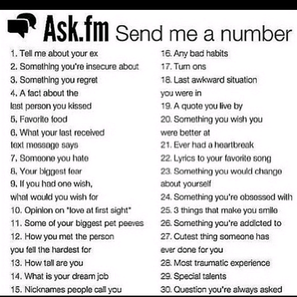 Send me numbers in my ask. 