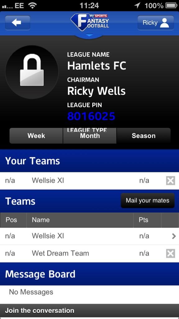 RWells2011's tweet photo. Fantasy football league, @GeorgeOakley http://t.co/kQ1xkWF9iH