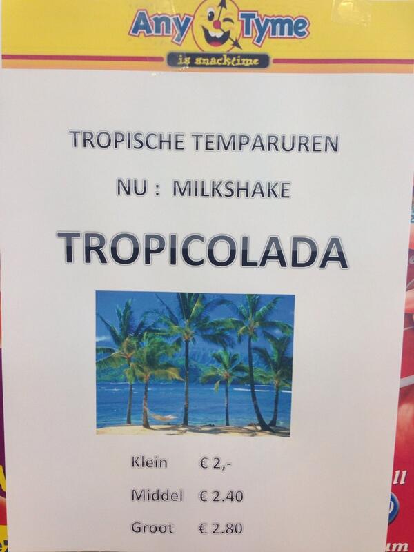 Met deze tropische temperaturen kunt u nu bij ons genieten van een tropische milkshake  komt u snel genieten