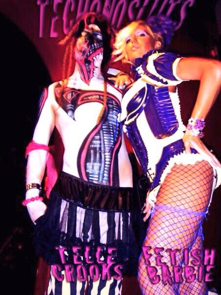 FetishBarbie's tweet photo. Bittersweet #Latex memories... @TechnoSluts w/ my dear friend @TelleCrooks #RIP August 6, 1981-July 21, 2011 ...XX http://t.co/giBMoKZDC6