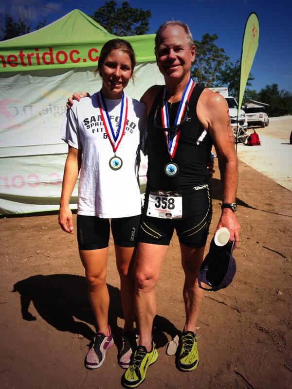 Way to go Mary! 1st and 2nd in our age groups today! #MarbleFalls #Triathlon  #FatherDaughter