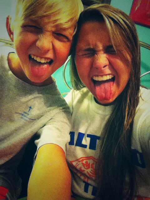 haleylackey's tweet image. gonna miss my fav little bro @Charliekoehn10 while I'm at cheer camp! #2fam