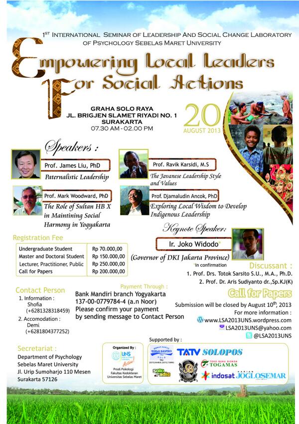 "<a href="/solo_radio/">92.9 FM Solo Radio</a>: Ini nih seminar internasional yg dibuat sama tmn2 <a href="/LSA2013UNS/">LSA UNS 2013</a>, mau ikut? "