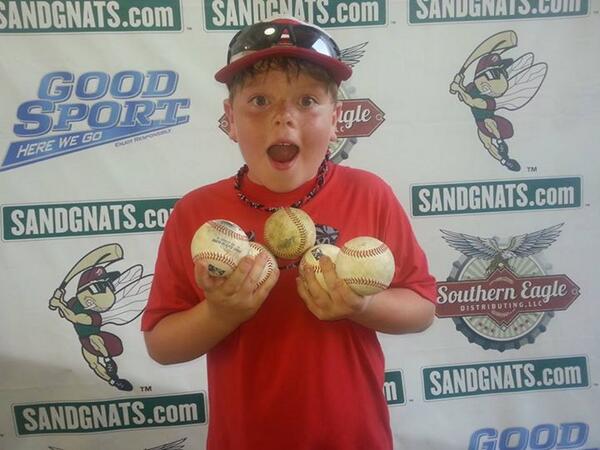 bmurphy822's tweet photo. McDermott got 5 balls at the Sand Gnats game...they are the Mets Single A team! http://t.co/wJxdObKWFF