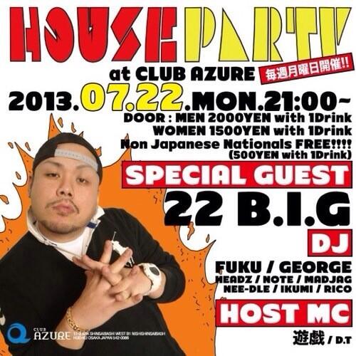 今夜はハウスパにて22b.i.gのliveです。よろしくお願いします。