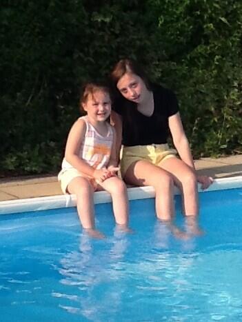 Girls by the pool