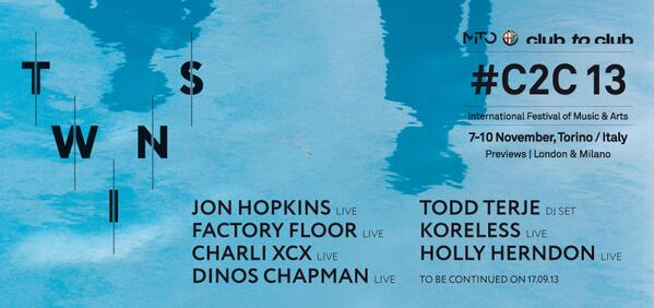 #C2C13 IV WAVE OF ARTISTS @Jon_Hopkins_ #ToddTerje <a href="/factoryfloor/">Factory Floor</a> <a href="/Koreless/">lewis</a> <a href="/charli_xcx/">Charli</a> <a href="/hollyherndon/">Holly Herndon</a> <a href="/DinosChapman/">dinos chapman</a>