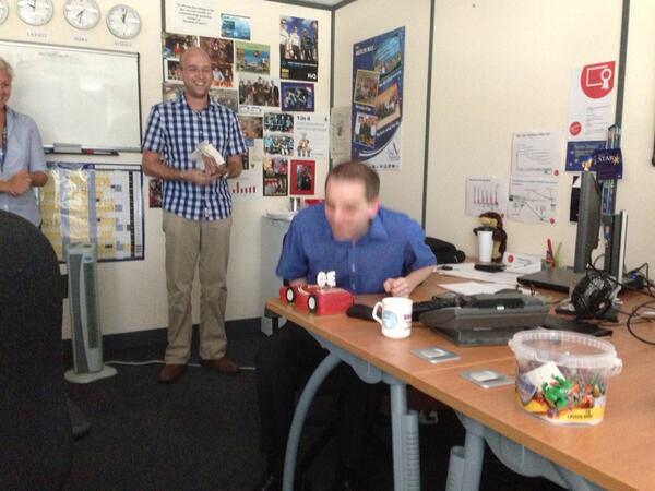 pauldenman's tweet photo. Birthday action shot! @grahamfuller @david_s_ellis @hannah_its_dare http://t.co/tReDFoRCml