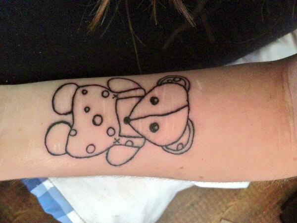 LadyVFilth's tweet image. My very first tattoo! Done by none other than my love... This is my most previous teddy bear, spike! #tattoo