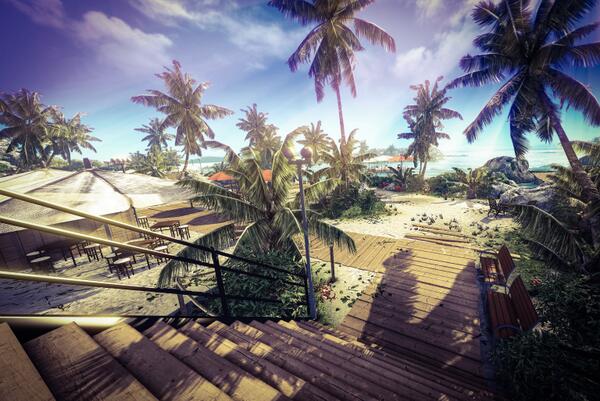 cryengine's tweet image. Kristusea&apos;s &quot;Beach Bar&quot; looks like the perfect place to pass some time in this summer heat. #CryENGINE3