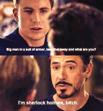 I'm Sherlock Holmes b*tch ;D #
#Favorite #Sherlock #IronMan #CaptainAmerica @AmazingRDJ #funny #Humor