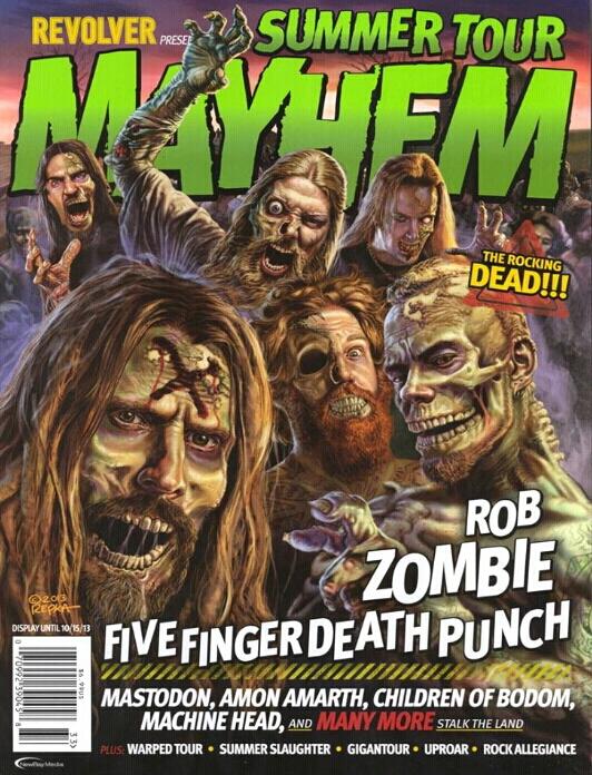 Marikeit_gs's tweet image. pedazo de ilustración de la leyenda #EdRepka para la portada de @Revolvermag estrellas del #metal #Zombies