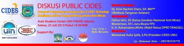 fahiraidris's tweet photo. Serbu nih -> RT @CIDES_CAMPUS: diskusi CIDES bersama @fahiraidris dampak dihapusnya KEPRES no 3/1997 at UIN #Jakarta http://t.co/9iBh9viyx5