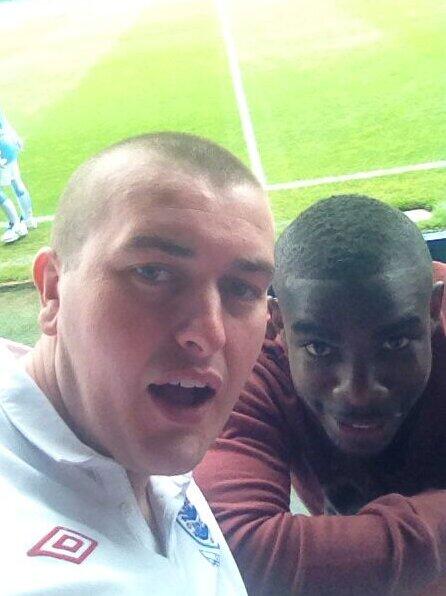 heatherabi89's tweet photo. Even the presence of @MicahRichards doesn't shut @19steve86 up! #starstruck http://t.co/674MFo0Y23