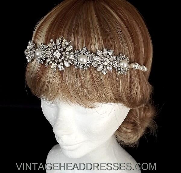 Vintage jewelled headpiece created from rare vintage pieces... #vintagewedding #vintageheadpiece #vintageheadband