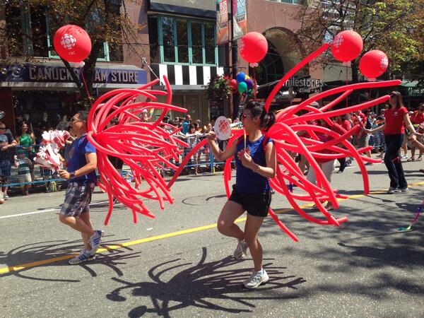 CBCVancouver's tweet photo. Dancing in the streets! #cbc #vanpride2013 http://t.co/ORu2ZU0chq