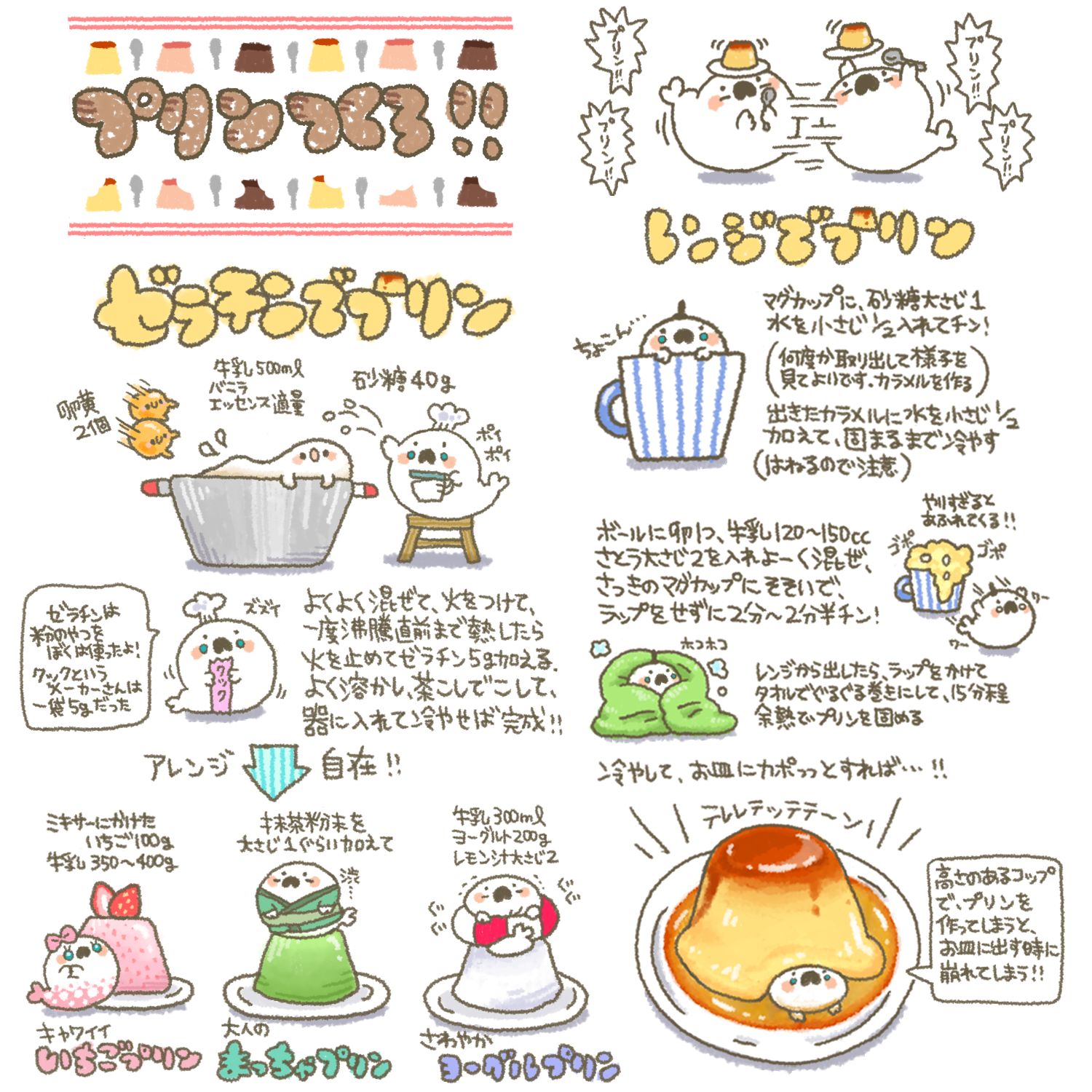 ぼく いらすと料理 日曜日にプリン作りだけで 卵10個消費した結果をまとめました٩ Oo ﻭ Http T Co Nhyaanq6yw Twitter