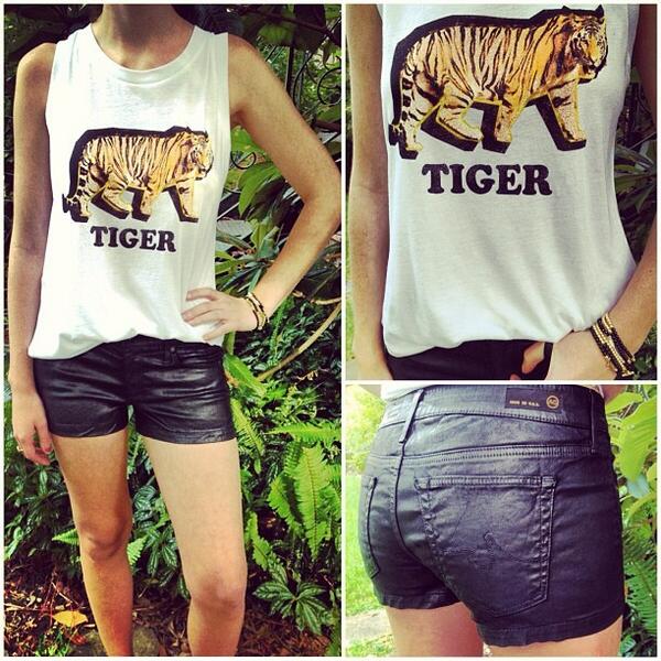 Black coated <a href="/agjeans/">AG</a> shorts can be paired with everything for ANY season! We paired it with a <a href="/pjkcollection/">PJK</a> #ti...