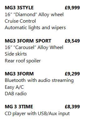 maplegarage's tweet photo. MG3 PRICES... http://t.co/uRlM74I0HL