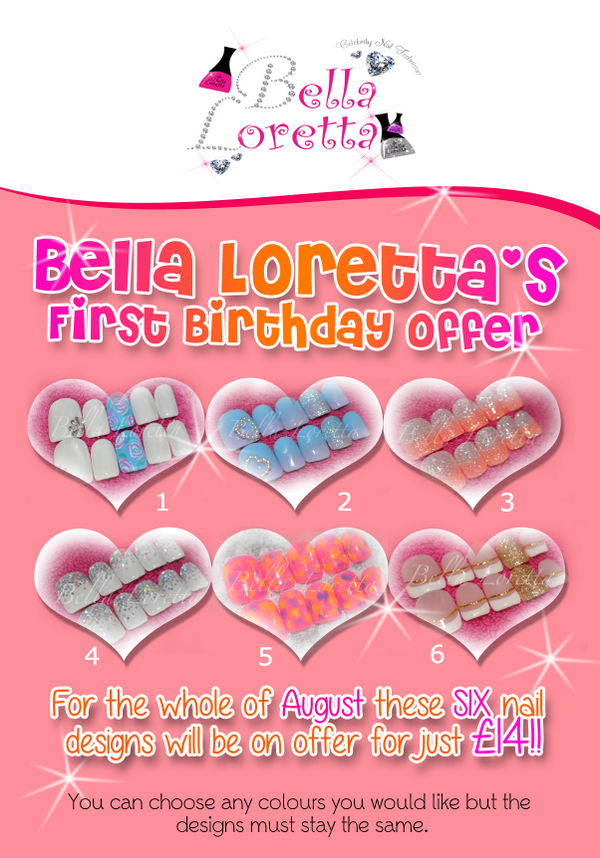 Bella_Loretta's tweet photo. Dont forget girls #bellalorettastickonnails offer for Bella Loretta's first birthday xx http://t.co/K1E6Pzp5Li