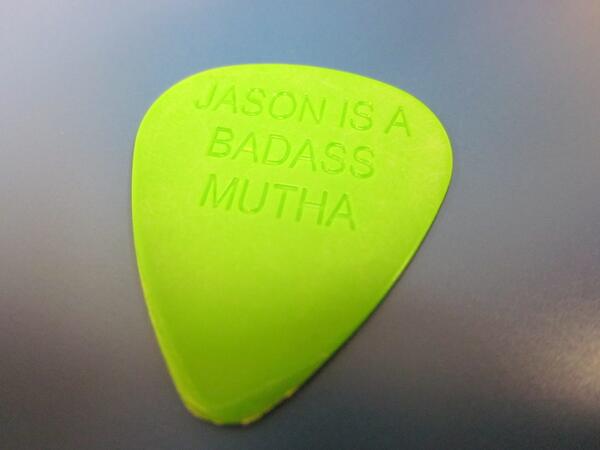 laserbuilt's tweet image. Customized #Guitar picks for a certain #BadAss we know and love- He'll rock a little harder now! #laser #engraving