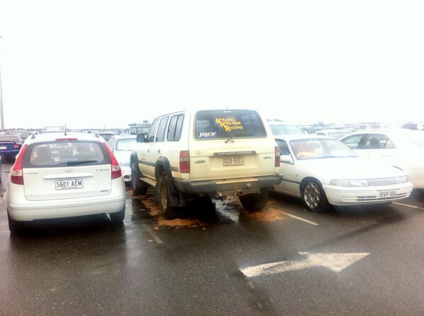 Leave a car from Birdsville at the airport for a month and this is what happens. Sorry Adelaide!
