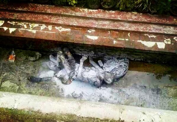 PHOTO (viewer discretion): #breaking Tibetan monk self immolates in Nepal today.