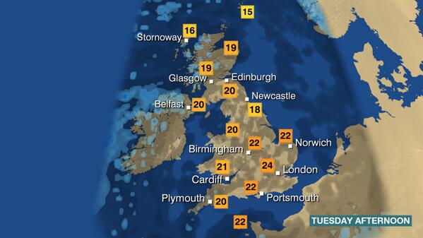 Despite the fresher feel this morning, temperatures will surge back to around their August average later. MattT