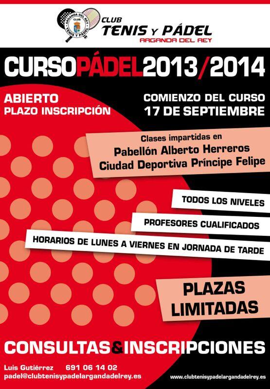 Abierto plazo de inscripcion para los cursos de padel de la proxima temporada