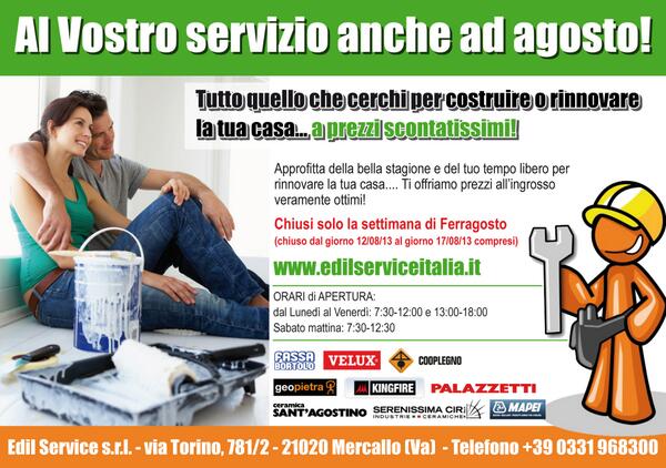 EdilService's tweet image. Al vostro servizio anche ad Agosto! edilserviceitalia.it