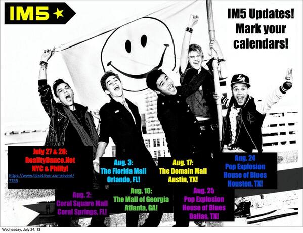 TeamIM5's tweet photo. Upcoming shows for the next month! Come out to show IM5 some support! http://t.co/JAIBr1fpFa