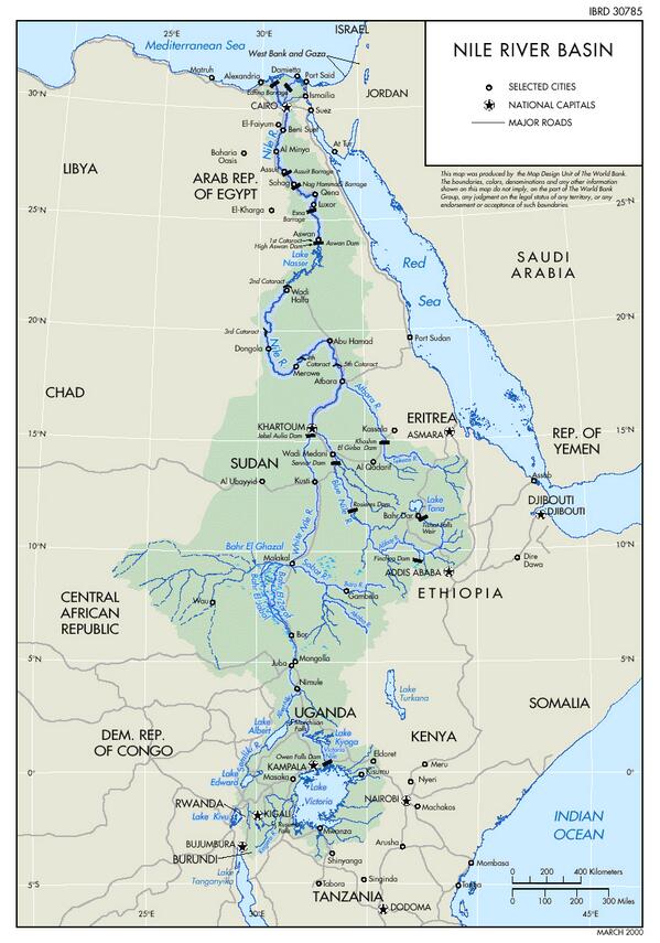 The Nile River Basin comprise of Burundi, Congo, Egypt, Eritrea, Ethiopia, Kenya, Rwanda, N+S.Sudan Tanzania & Uganda