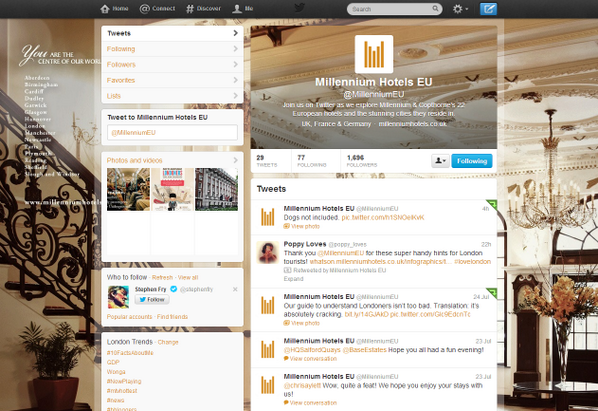 We’ve just launched @MillenniumEU! Come join our exploration of all 22 hotels and their stunning home cities.
