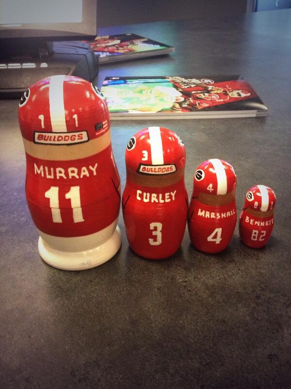 MarkRicht's tweet photo. Came across these Matryoshka dolls from Russia!! There are Dawgs all over the world! http://t.co/ANipOswIUY