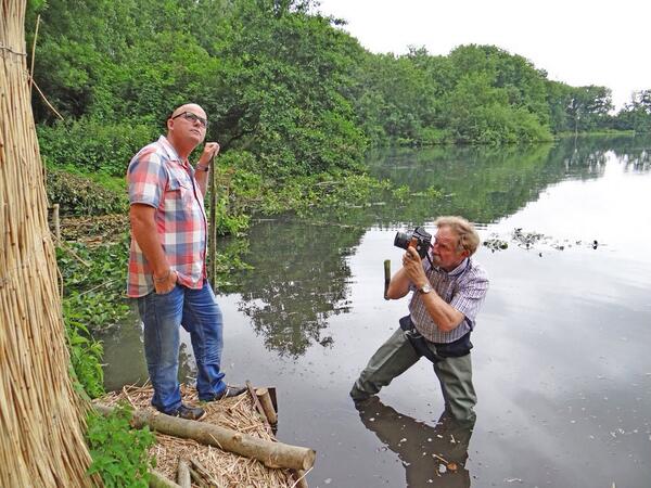 Eendenkooi fotosessie met weerman #edaldus en Eppo Notenboom voor nieuwe boek #hollandse #luchten in de #polder