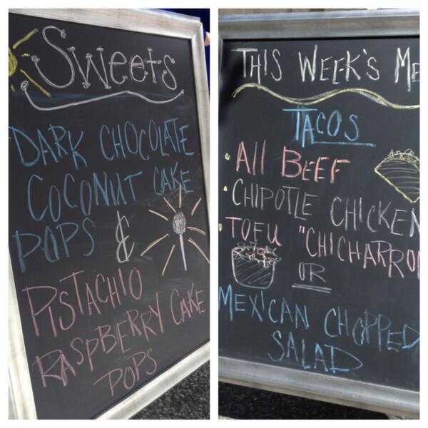 FairmontPGH's tweet photo. We have tacos, salad and cake pops for lunch @AndysPgh today. It's the perfect day for lunch on the patio! http://t.co/S3wiI4jZwc