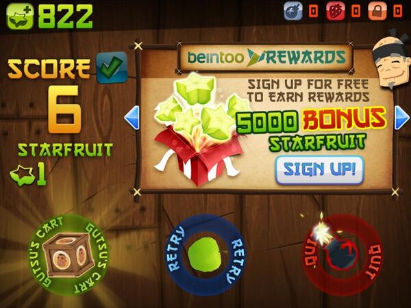 Meg_gallagher85's tweet photo. I just sliced 6 fruit in Classic Mode. Need to play more Fruit Ninja HD! http://t.co/xu73wGY7A8 http://t.co/BsUoMKPhNd