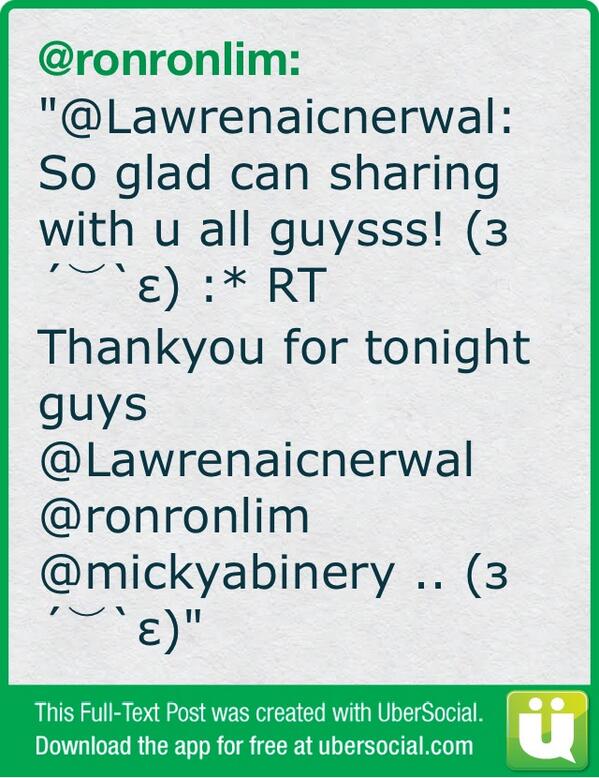 ronijyy's tweet photo. "@Lawrenaicnerwal: So glad can sharing with u all guysss! (з´⌣`ε) :* RT Thankyou for tonight guys (cont) http://t.co/TQgqoVwLl7