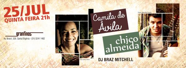 Hoje tem Música Independente com Camila de Ávila e Chico Almeida! Informações e ingressos: bit.ly/18z0VP6