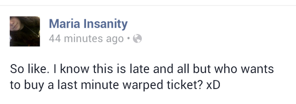 Mike_Auditore's tweet photo. She is selling her ticket text me your facebook page and ill let her know. Must be in the Miami, FL Thank you! http://t.co/9KXBwzWvrs