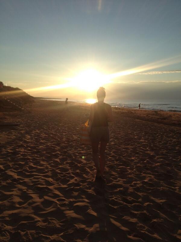 CherB1121's tweet photo. @GillianMcCrae We live here! After work swim #PEI #Beach http://t.co/hNWvGdFnEM