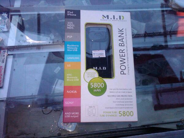 bintangshopp's tweet photo. Powerbank MID 5800 mah (bisa 3-4x charge) for all handphone Rp.150.000 http://t.co/L17OkhlYoh