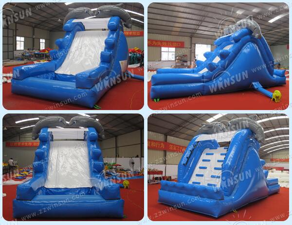 inflatablews's tweet image. It's a nice day for playing inflatable slide.