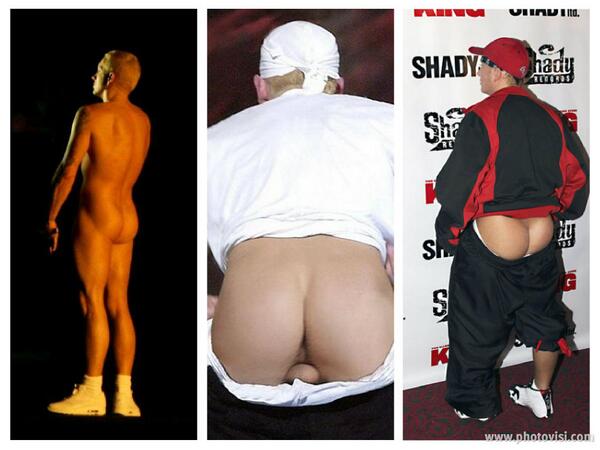 fandomofsecrets's tweet image. Eminem loves showing that ass off and i definitely don't mind seeing it, the view from the back is amazing.