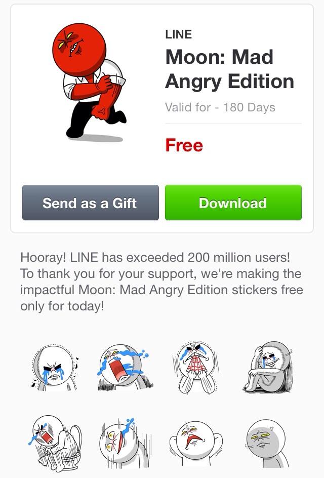Line Sticker Moon Mad Angry Edition